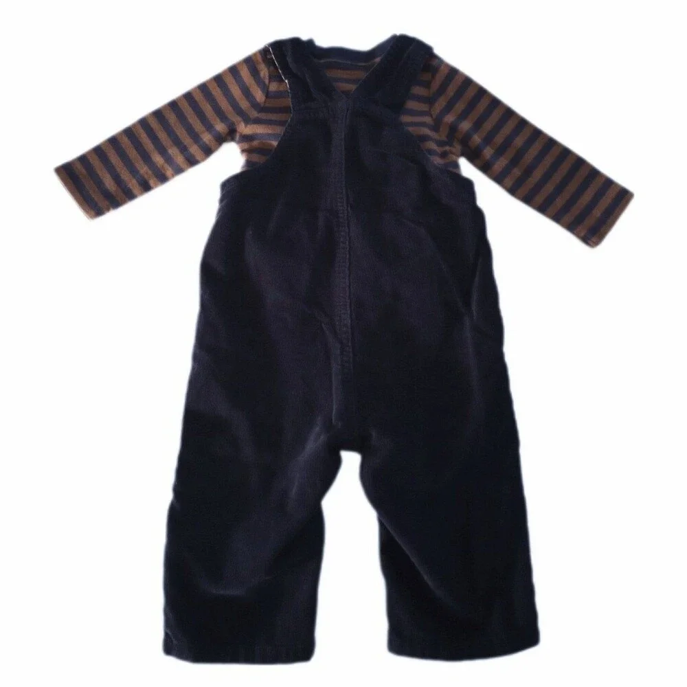 Carter's 2pc Overall Outfit Long Sleeve Top + Corduroy Pants sz 12M Boys
